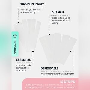 Clear Fashion Tape Strips For Clothing Emergrncies BNIB